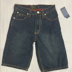 COOGI Kids Dark Blue Denim Shorts with Multicolor Stitching